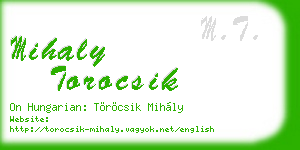 mihaly torocsik business card