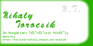 mihaly torocsik business card